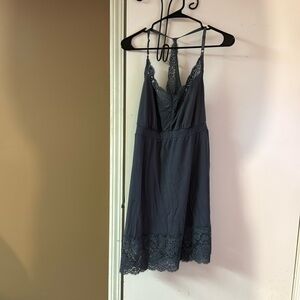 Gray lace nightie.